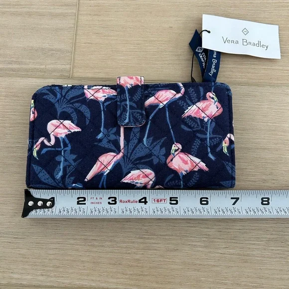 NWT Vera Bradley RFID Finley Wallet 'Flamingo Party" Credit Cards, ID - Picture 3 of 6